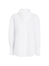 Another Tomorrow Silk Detachable Bandana Blouse In White