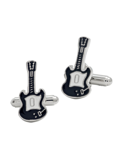 Link Up Men's Guitar Enamel Cufflinks In Silver