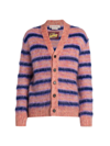 Marni Relaxed-fit Striped Mohair And Wool-blend Cardigan In Apricot