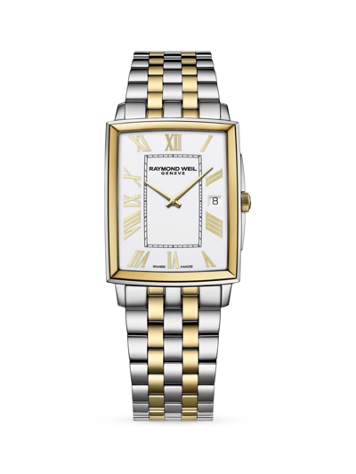 Raymond Weil Men's Toccata Two-tone Stainless Steel, Pvd Gold-plaed & Mother-of-pearl Watch In White/two-tone