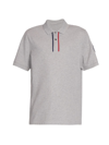 Moncler Men's Embroidered Polo Shirt In Grey