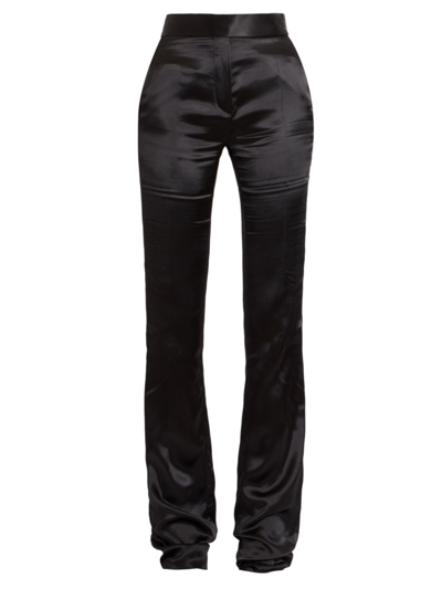 Victoria Beckham Women's Satin Boot-cut Trousers In Black