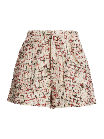 Cinq À Sept Saul Tailored Tweed Shorts In Alabaster Multi