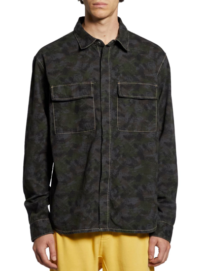 Ksubi Men's Snakebite Camouflage Print Shirt In Black Print