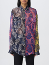 Versace Jeans Couture Chiffon Print Tapestry All-over Shirt In Pink