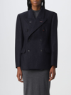 Maison Margiela Black Double-breasted Blazer In Blue