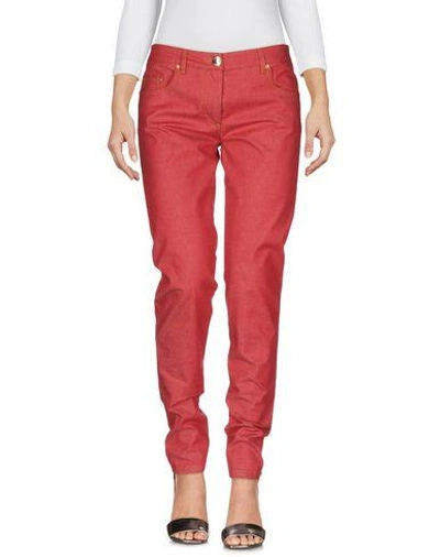 Boutique Moschino Denim Pants In Red