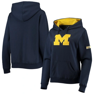 Colosseum Women's  Navy Michigan Wolverines Big Logo Team Pullover Hoodie