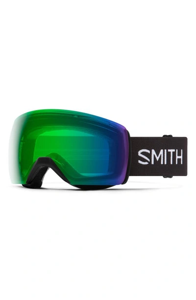 Smith Skyline Xl 165mm Chromapop™ Snow Goggles In Black / Chromapop Green Mirror