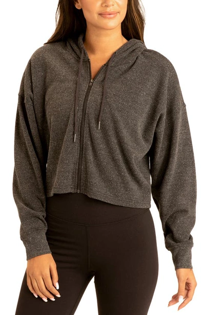 Threads 4 Thought Venetia Crop Hoodie In Heather Black