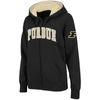 Colosseum Stadium Athletic Black Purdue Boilermakers Arched Name Full-zip Hoodie In Black