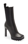 Off-white Calf Leather Sponge Heel Boots In Black Black