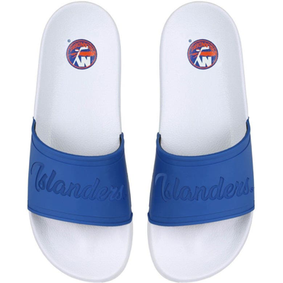 Foco New York Islanders Script Wordmark Slide Sandals In White
