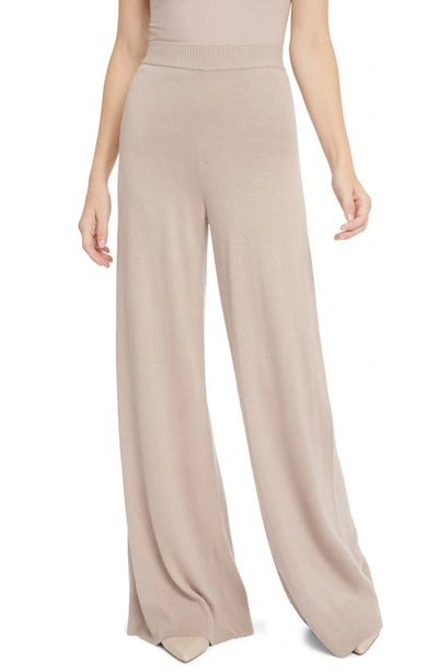 Splendid Wide-leg Knit Sweater Pants In Praline