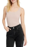 Splendid Womens Scoop Neck Sleeveless Tank Top In Praline