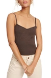 Splendid Wool Blend Rib Bustier Camisole In Brown