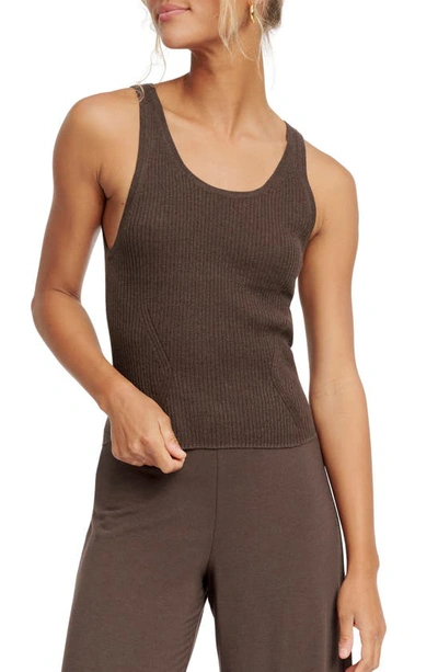 Splendid Wool Blend Rib Sweater Tank In Cacao