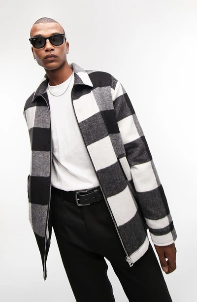 Topman Zip Through Shacket In Black
