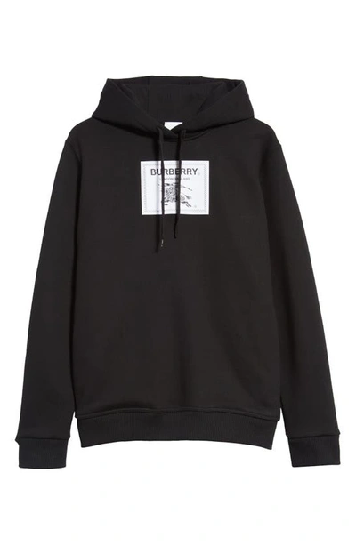 Burberry Lyttel Label Hooded Sweatshirt In Black