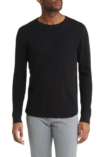 Vince Regular Fit Long Sleeve Thermal Top In Black