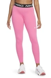 Nike Women's  Pro Mid-rise Mesh-paneled Leggings In Pink