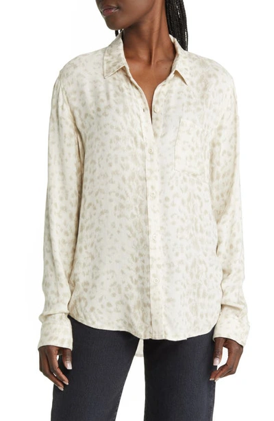 Rails Hunter Animal Print Button-up Shirt In Beige