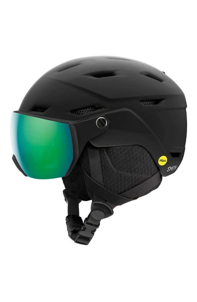 Smith Survey Jr. Kids' Snow Helmet With Mips In Matte Black / Green Mirror
