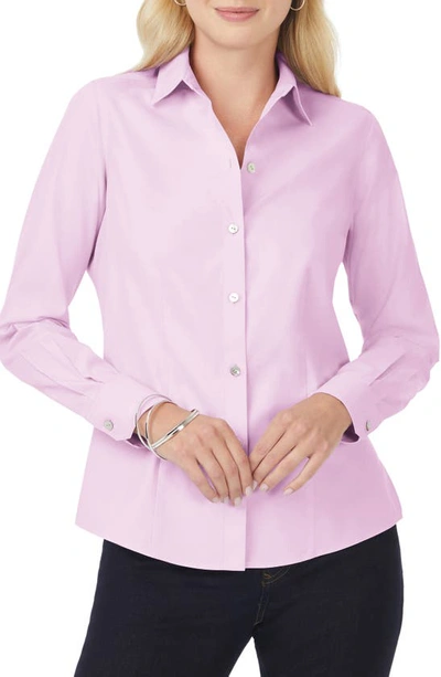 Foxcroft Dianna Non-iron Cotton Shirt In Lilac Bloom