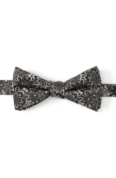 Cufflinks, Inc Kaleido Floral Charcoal Silk Bow Tie In Black