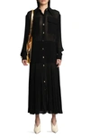 Proenza Schouler Paneled Crepe And Pleated Chiffon Maxi Dress In Black