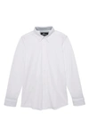 Johnston & Murphy Kids' Xc Flex Stretch Button-up Shirt In White Solid