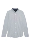 Johnston & Murphy Kids' Xc Flex Stretch Button-up Shirt In Navy Micro Dot