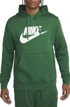 Nike Sportswear Club Fleece Logo Hoodie In Gorge Green/ White