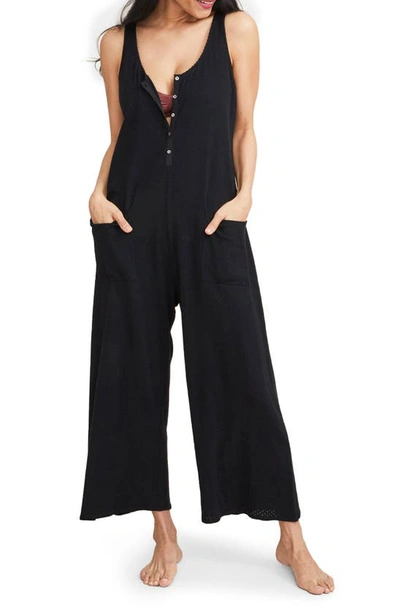 Hatch The Cotton Maternity Jumpsuit In Black