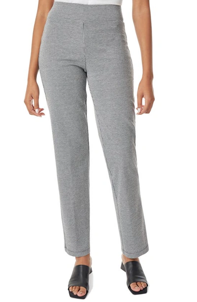 Jones New York Houndstooth Straight Leg Pull-on Pants In Jones Black/ Whit