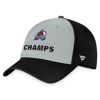Fanatics Branded Gray/black Colorado Avalanche 2022 Stanley Cup Champions Flex Hat In Gray,black