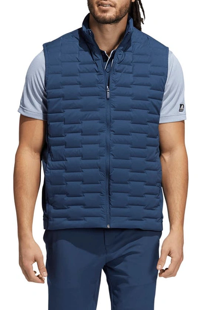 Adidas Golf First Guard Quilted Golf Vest In Crew Navy