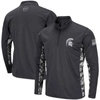 Colosseum Charcoal Michigan State Spartans Oht Military Appreciation Digi Camo Quarter-zip Jacket In Charcoal