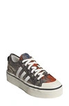 Adidas Originals Nizza Platform Sneaker In Off White/ White/ Orange