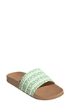 Adidas Originals Adidas Women's Adilette Print Slide Sandals In Glory Mint/white/gum