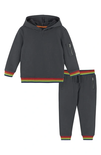 Andy & Evan Babies' French Terry Hoodie & Joggers Set In Washed Grey