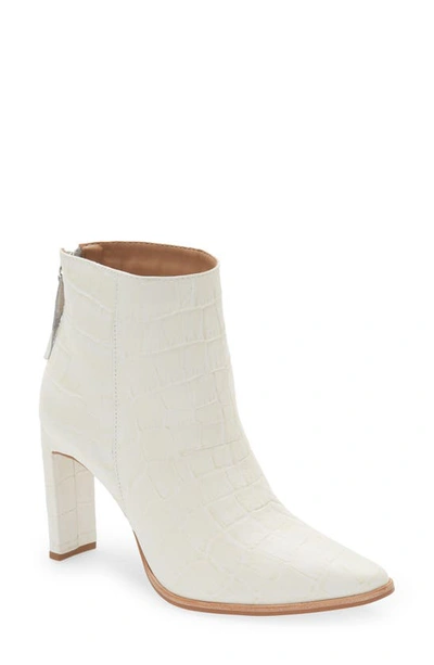 Kaanas Cologne Croc-embossed Bootie In White