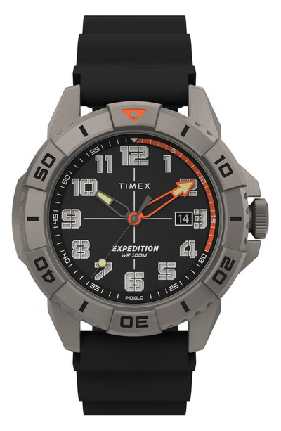 Timex Expedition North Ridge Silicone Strap Watch, 42mm In Black