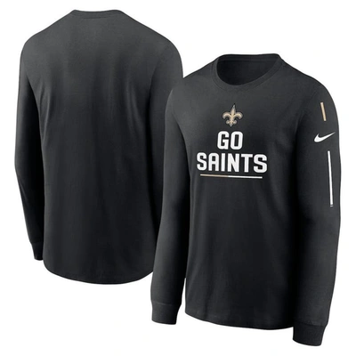 Nike Men's Team Slogan (nfl New Orleans Saints) Long-sleeve T-shirt In Black