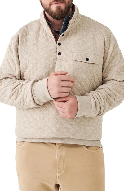 Faherty Brand Epic Quilted Fleece Pullover In Oatmeal