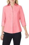 Foxcroft Taylor Long Sleeve Stretch Button-up Shirt In Pink Peach