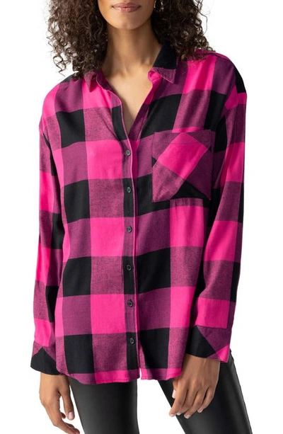 Sanctuary Slit Back Tunic Shirt In Power Pink