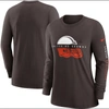 NIKE NIKE BROWN CLEVELAND BROWNS PRIME SPLIT LONG SLEEVE T-SHIRT