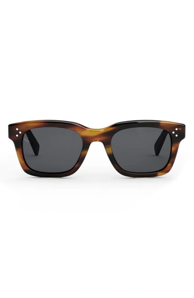 Celine Bold 3 Dots 50mm Square Sunglasses In Havana/ Other / Smoke