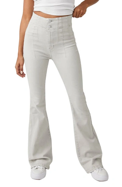 Free People We The Free Jayde High Waist Flare Pants In Grey